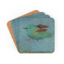 Load image into Gallery viewer, With My Song I Praise Him Corkwood Coaster Set
