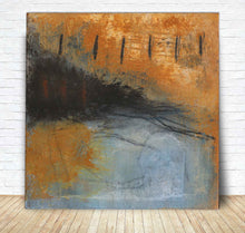 Load image into Gallery viewer, blue-orange-black-abstract-painting-bagnato

