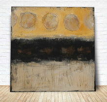 Load image into Gallery viewer, in-all-things-yellow-creme-black-abstract-painting-bagnato
